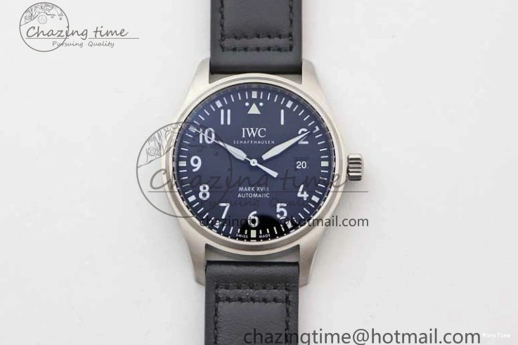 MIROTIME 0122 Vibrant Mark XVIII IW327001 SS M+F 1:1 Best Edition Black Dial on Black Leather Strap A 7055